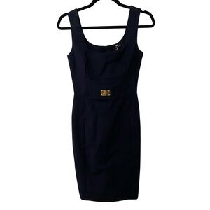 ELISABETTA FRANCHI Navy Belted Dress IT 40 Small